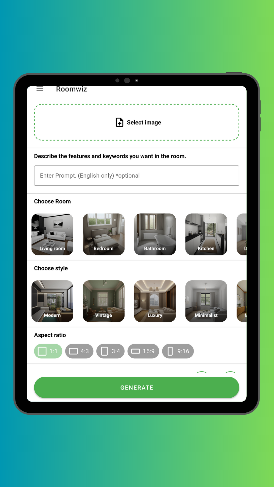 Saving and sharing AI interior design results