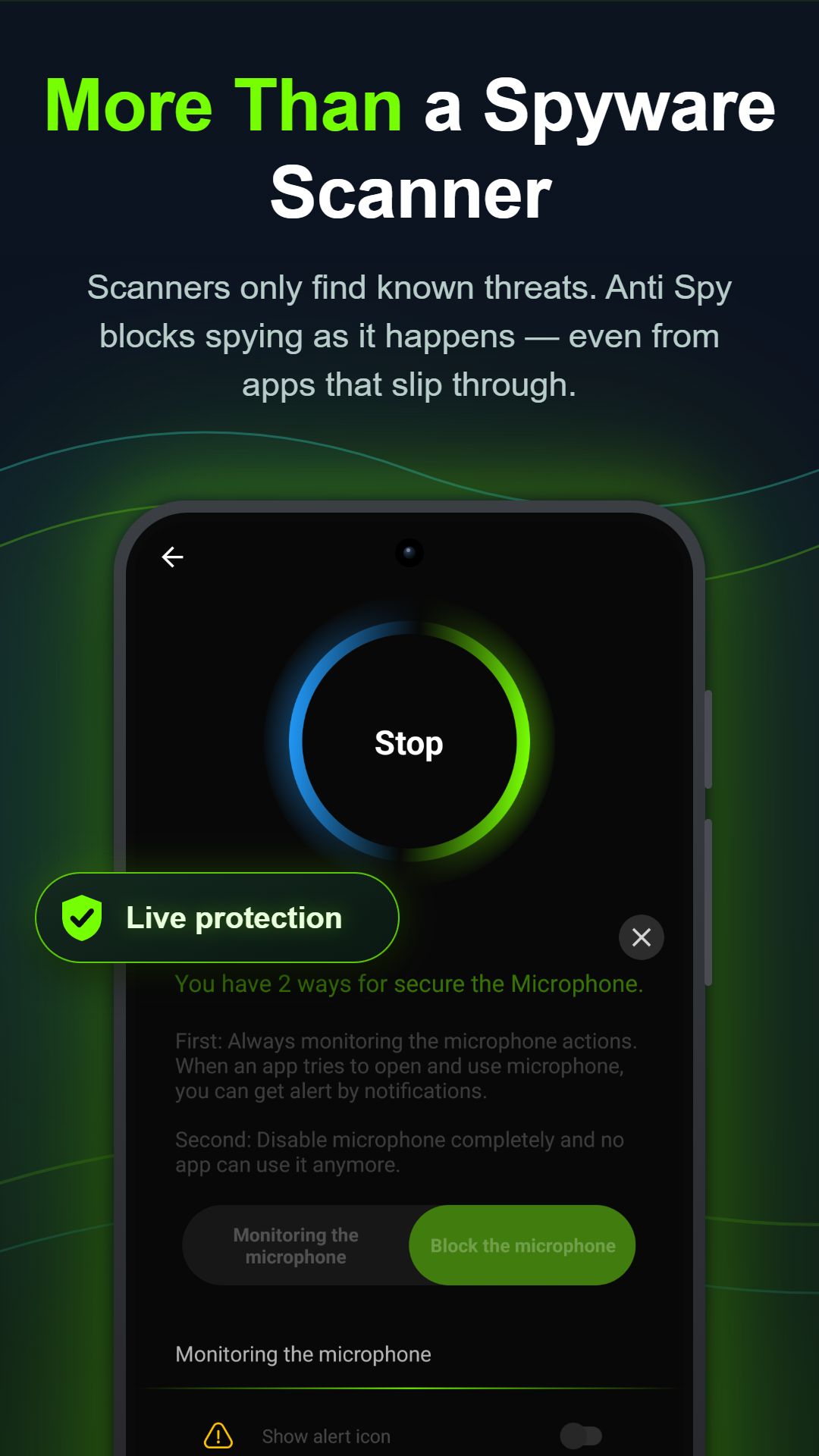 Camera and microphone blocker screen preventing secret recording