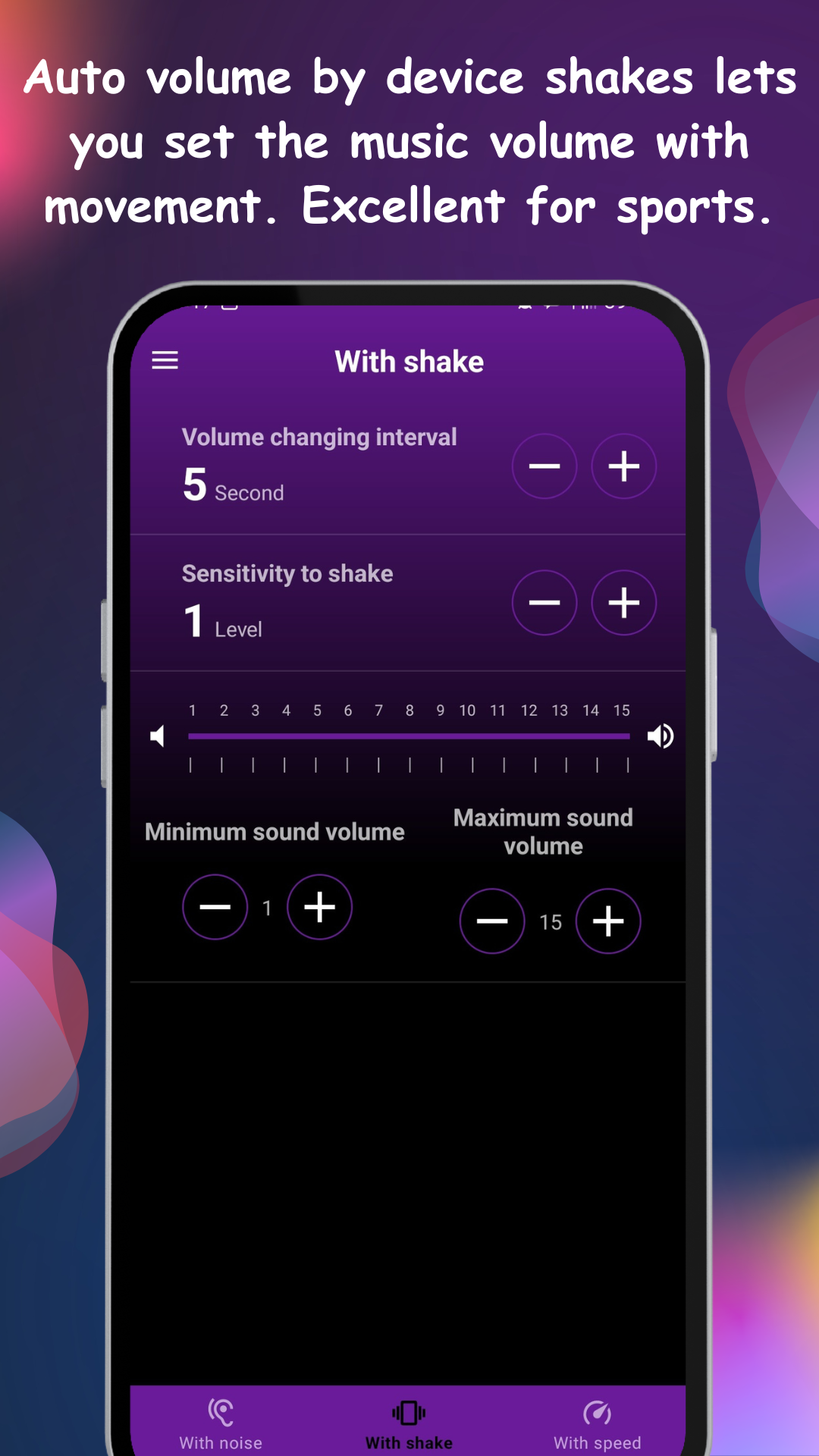Speed mode adjusting car music volume while driving