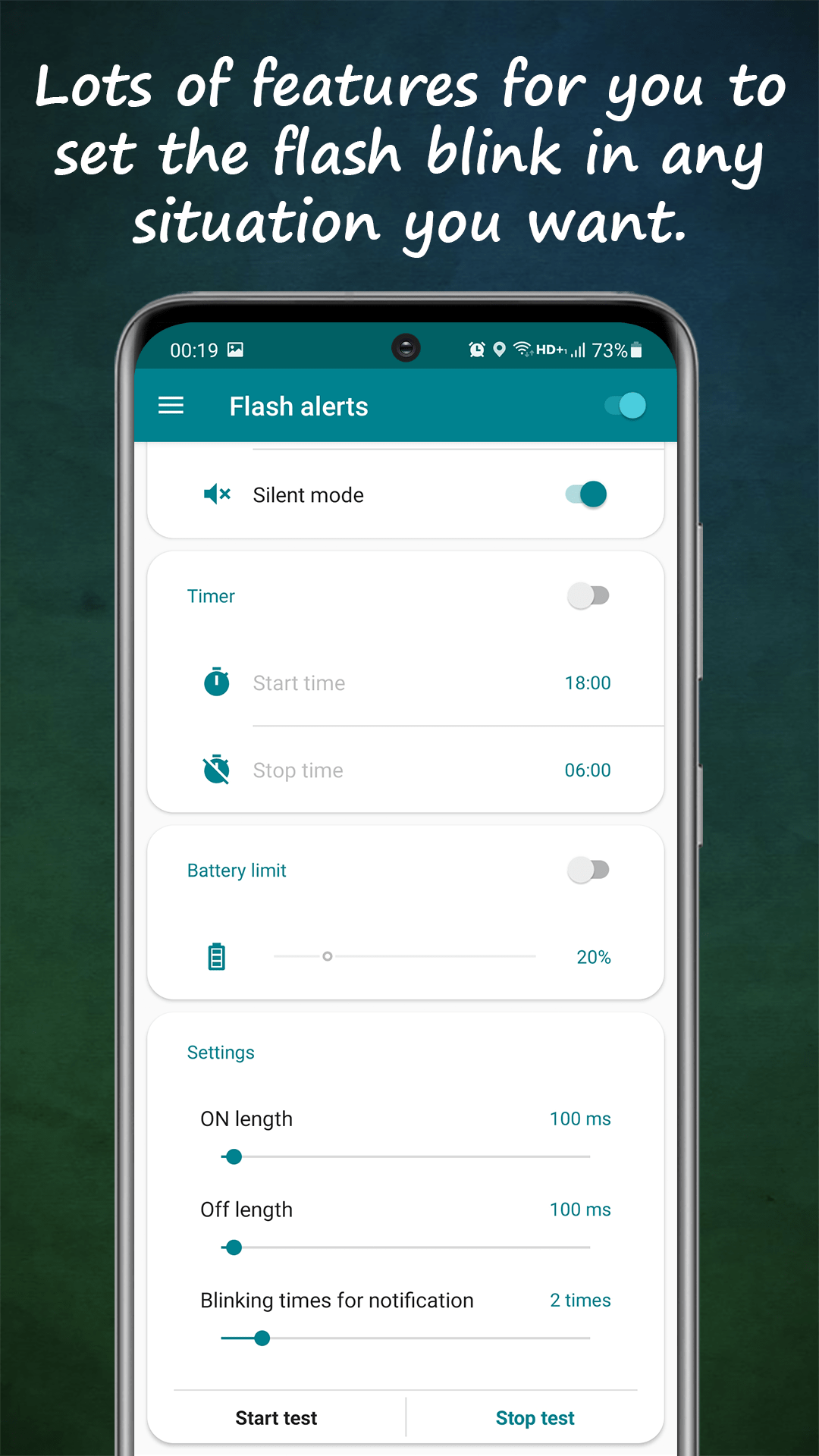 Customizing LED blink length and frequency for incoming calls