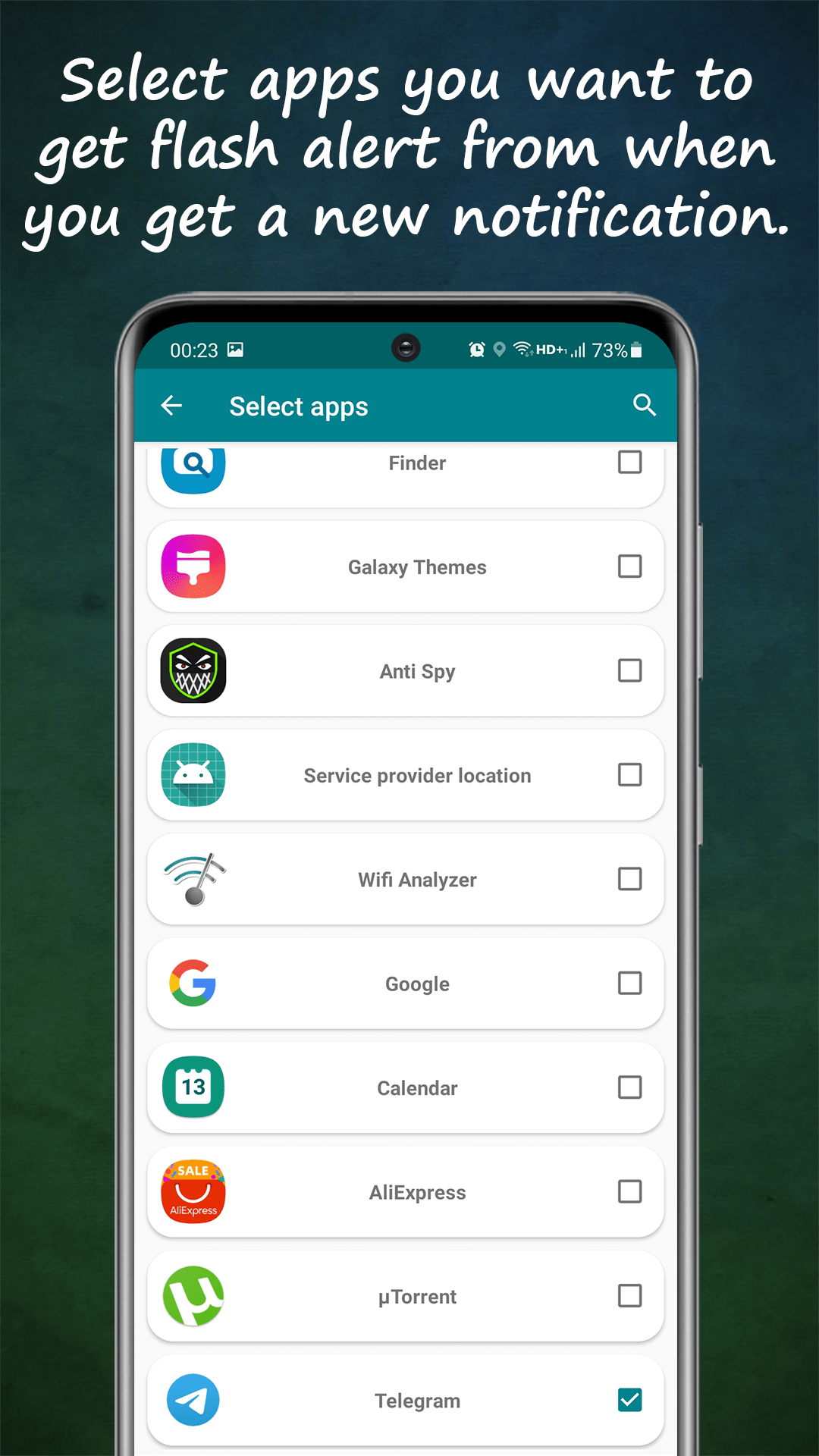 Choosing specific contacts that trigger flash alerts