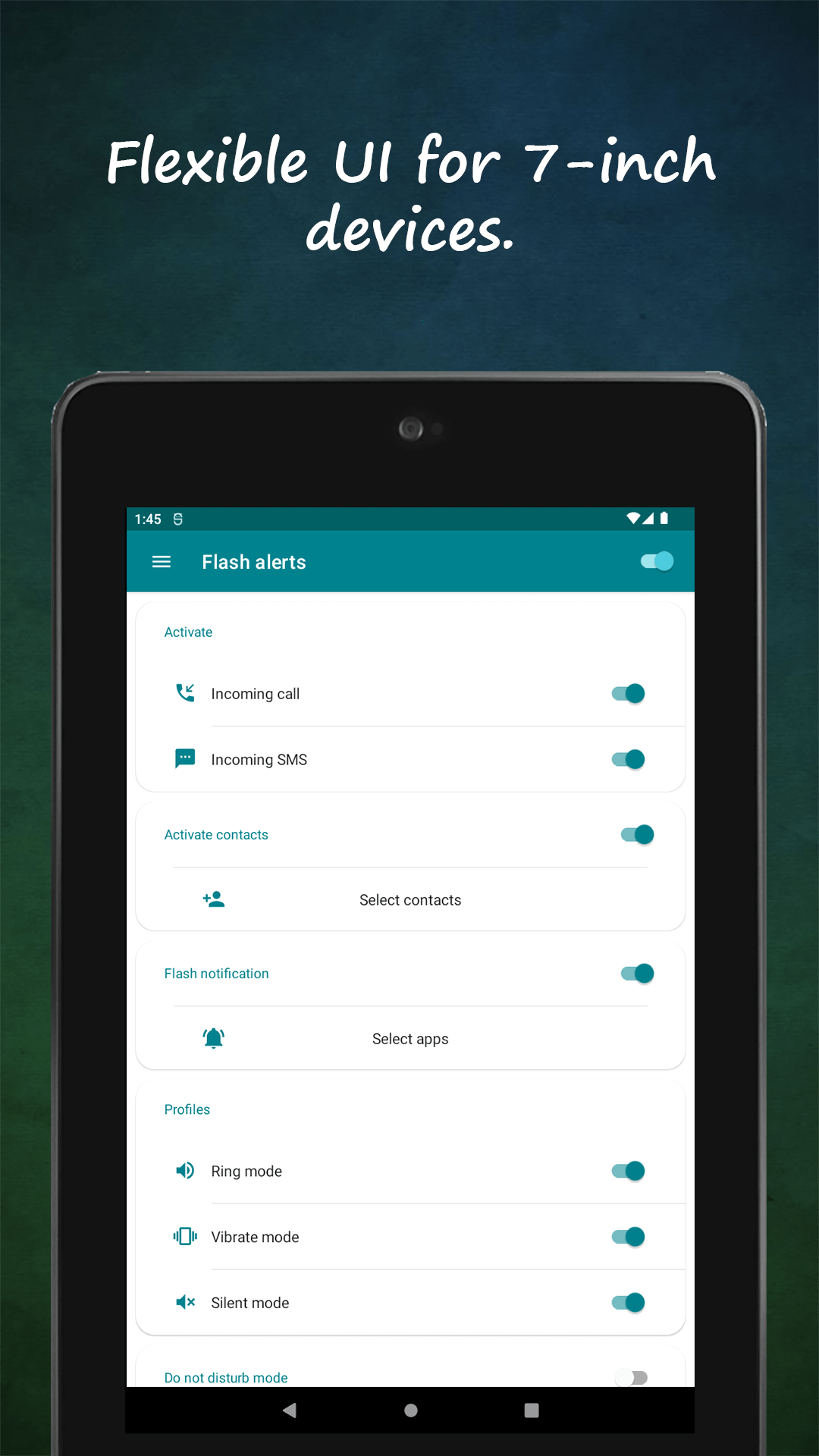 Scheduling flash alerts and battery-saver settings