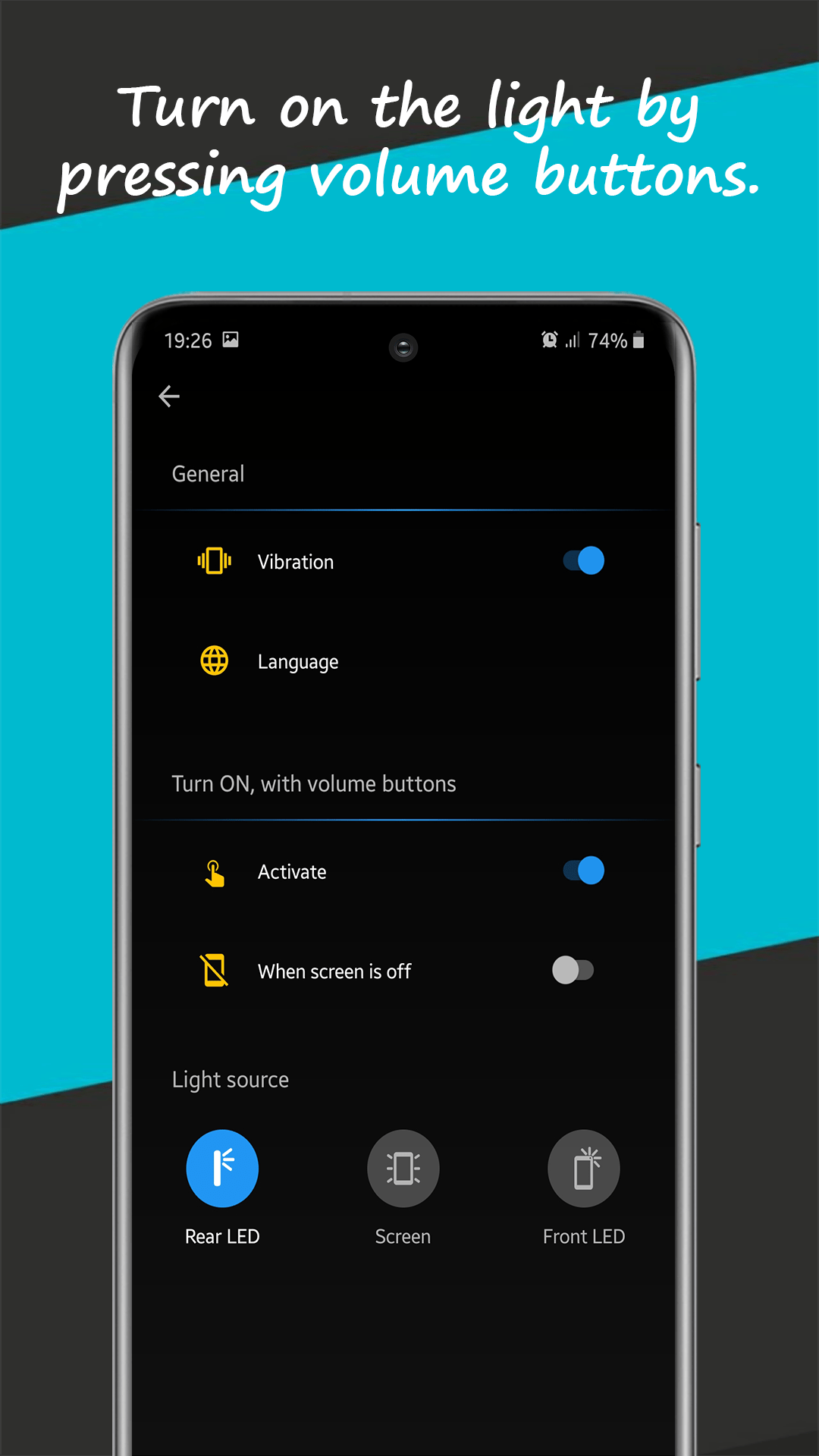SOS Morse code mode flashing an emergency signal