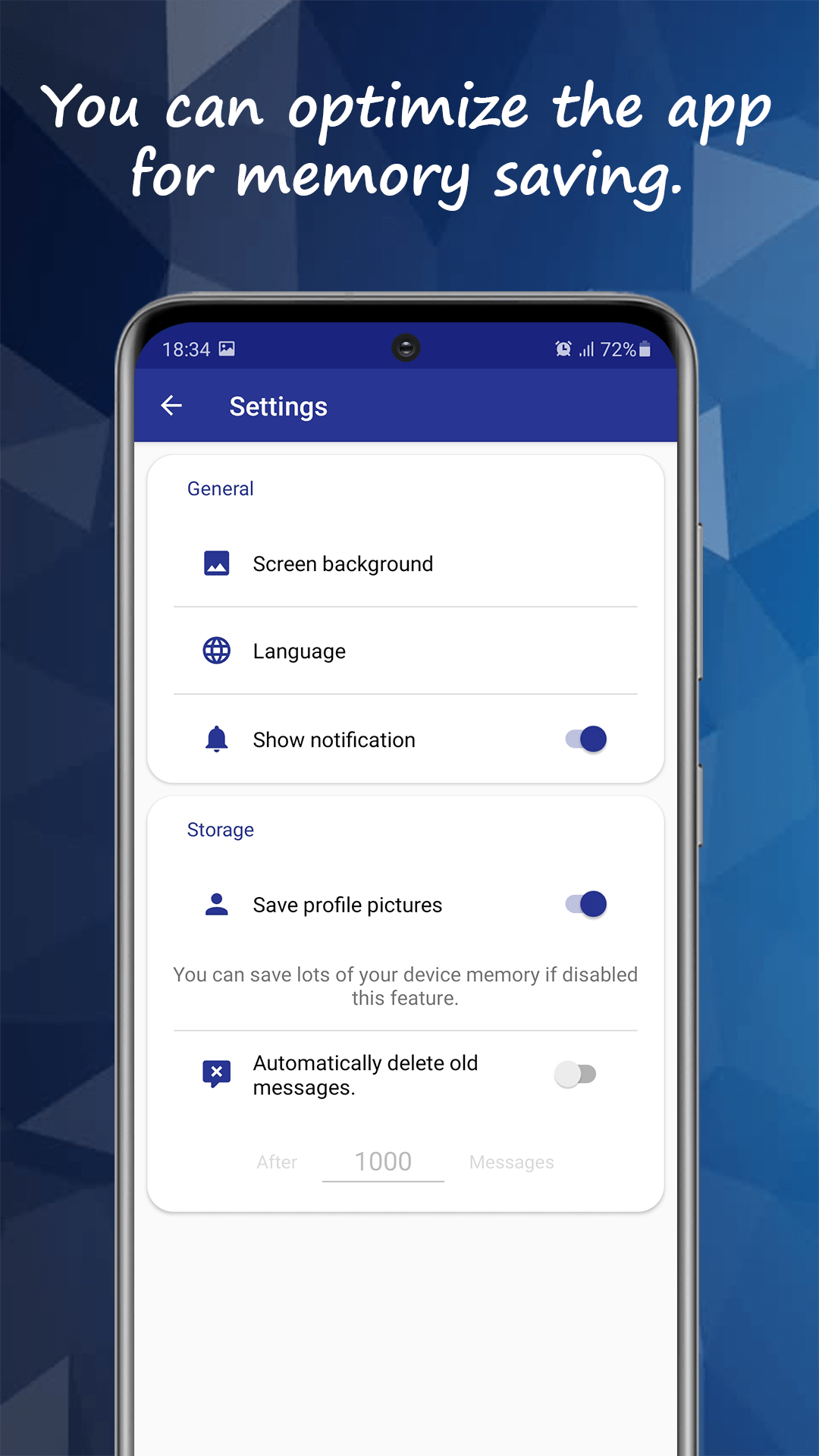 Smart search finding messages and contacts instantly in Unseen